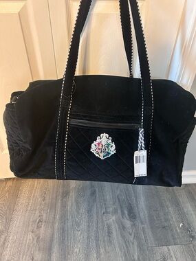Vera Bradley Harry Potter Black Quilted Travel Duffel with Crest Patch